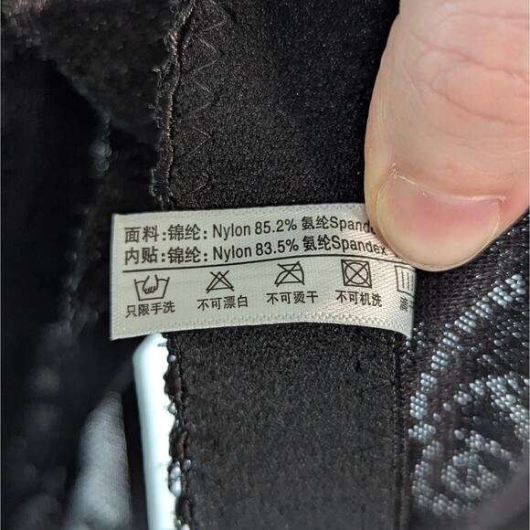 Black Lace Plunge Wireless Bra Rose Gold Clasp Adjustable Straps Band Size 36 - Picture 7 of 9